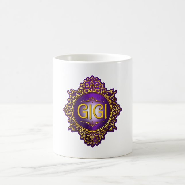 Sweet GIGI Royal Purple & Gold Coffee Mug (Center)