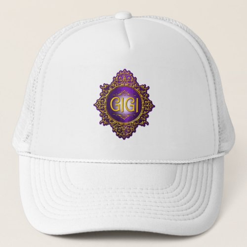Sweet GIGI Royal Purple  Gold Trucker Hat