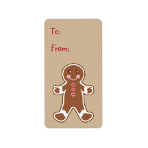 Sweet Gingerbread Boy Gift Tag Label