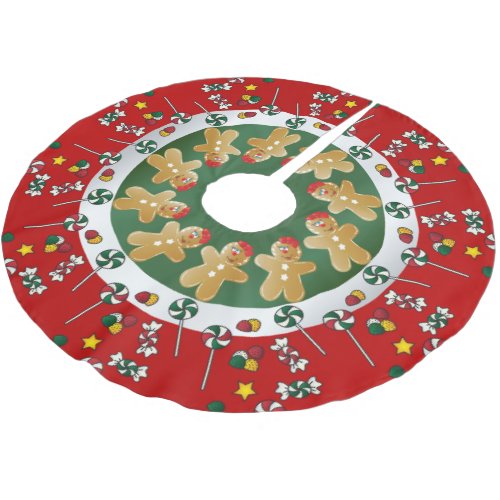 Sweet Gingerbread Christmas Brushed Polyester Tree Skirt