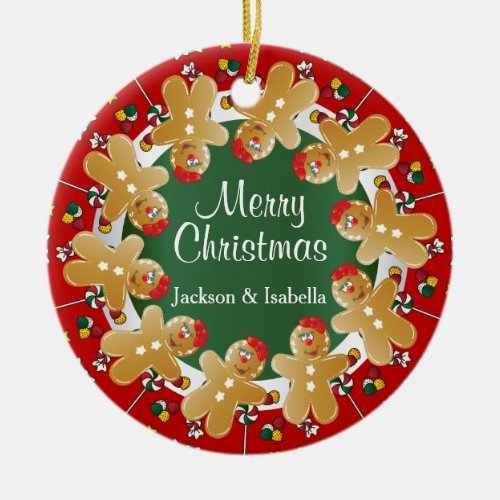 Sweet Gingerbread Christmas Ceramic Ornament