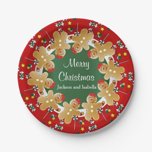 Sweet Gingerbread Christmas Paper Plates