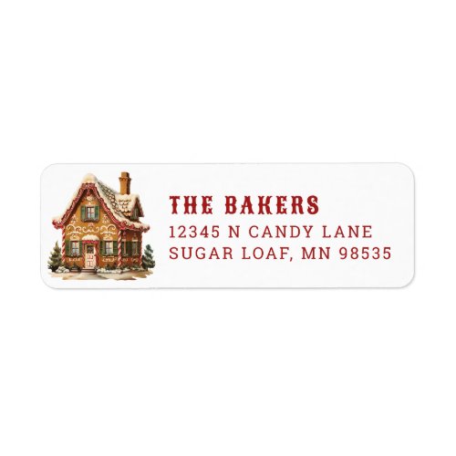 Sweet Gingerbread House Label