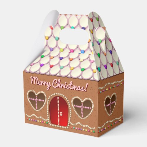 Sweet Gingerbread House With Heart Shaped Windows Favor Boxes