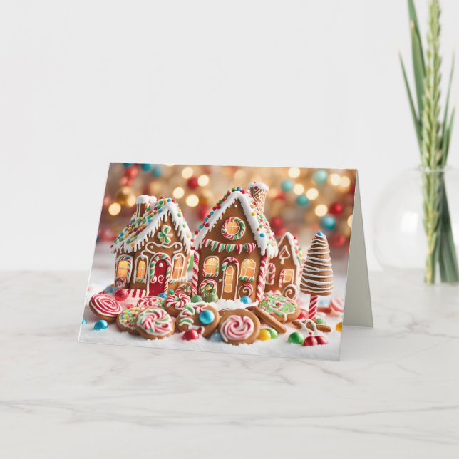 sweet gingerbread houses greeting card (Front)