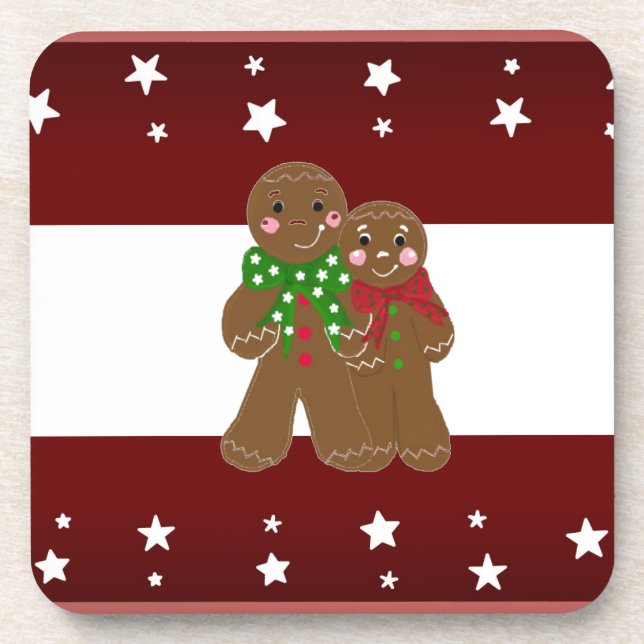 Sweet Gingerbread Men Beverage Coaster (Front)