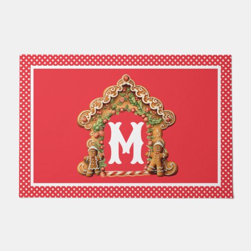 Sweet Gingerbread Monogram Doormat