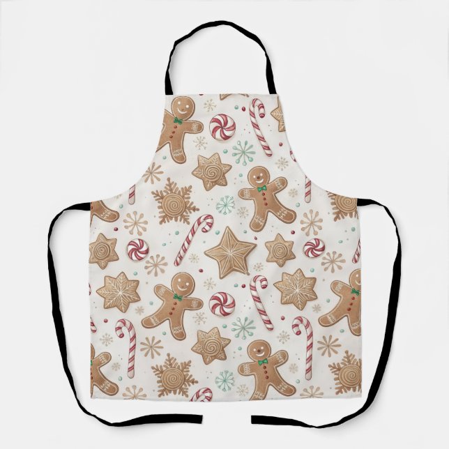 Sweet Gingerbread Peppermint Apron (Front)