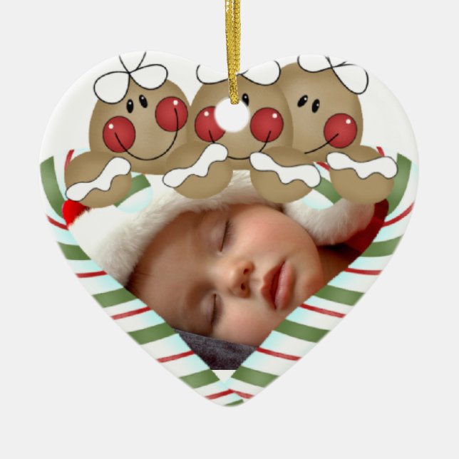 Sweet Gingerbread  Personalized Christmas Ornament (Front)