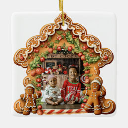 Sweet Gingerbread Photo Ceramic Ornament