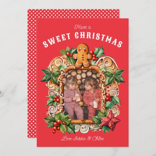 Sweet Gingerbread Photo Holiday Card