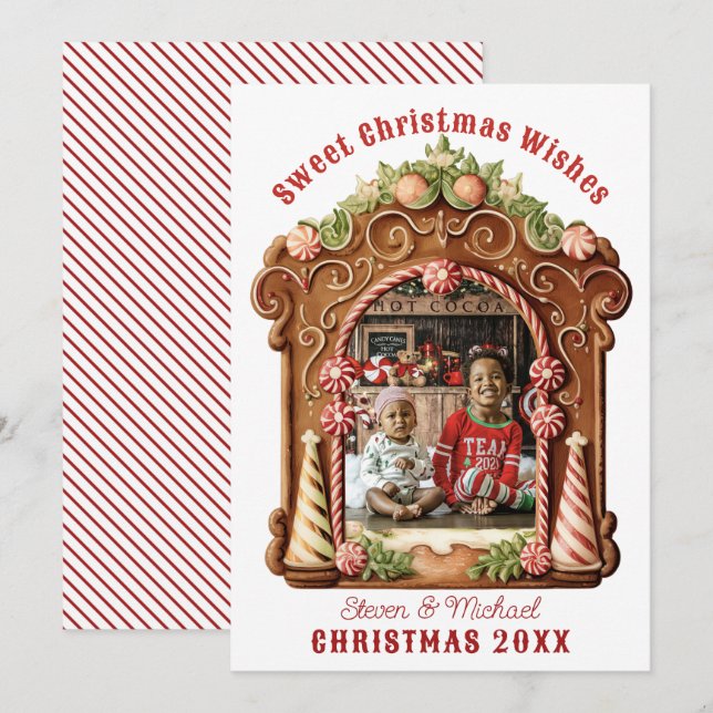 Sweet Gingerbread Photo Holiday Card (Front/Back)