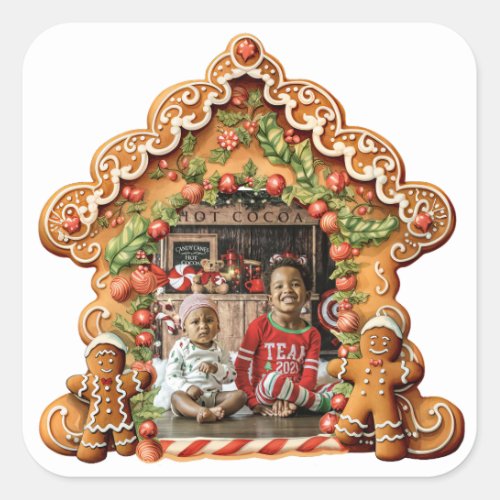 Sweet Gingerbread Photo Square Sticker