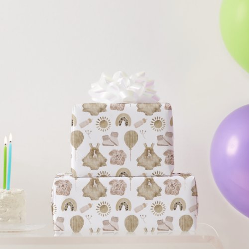 Sweet Giraffe Baby Jumper Booties Bottle Wrappin Wrapping Paper