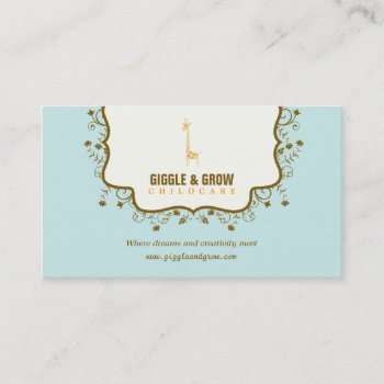 Sweet Giraffe Childcare /boutique Business Card by orange_pulp at Zazzle