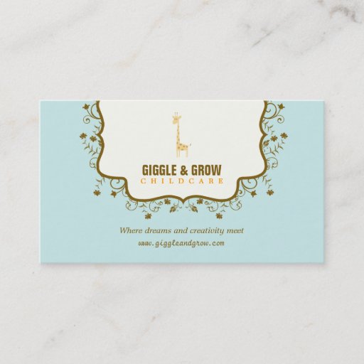 Customizable Sweet Giraffe Childcare /Boutique Business Card