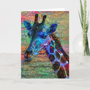 Sweet Giraffe Face Artsy Note Card