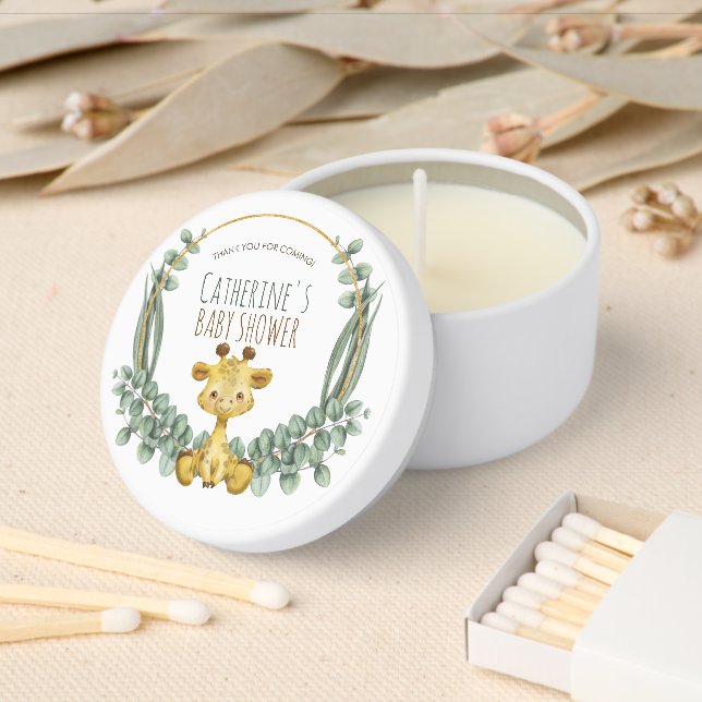 Sweet Giraffe Jungle Safari Baby Shower  Mini Candle Favors (Insitu)