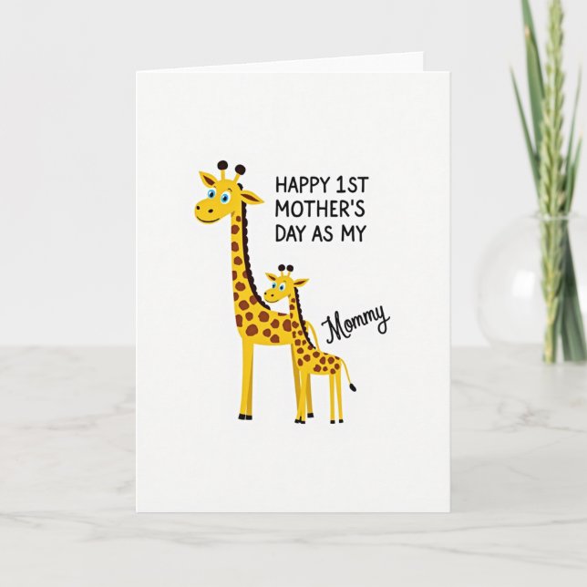 Sweet Giraffe Mommys Day Card (Front)