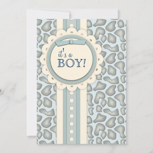 Sweet Giraffe Scrapbook Baby Shower Invite | Blue