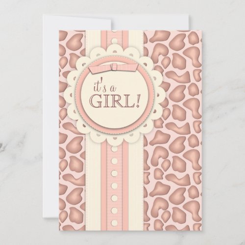 Sweet Giraffe Scrapbook Baby Shower Invite | Pink