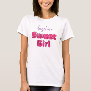 Sweet girl candy pink lolly typography T-Shirt