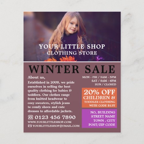 Sweet Girl Childrens Clothing Store Advertising Flyer