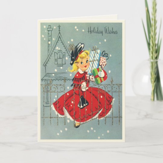 Sweet Girl Christmas Card | Zazzle.com