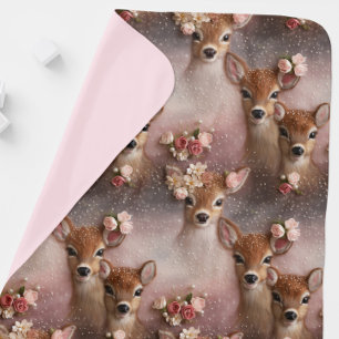 Sweet Girl Deer Baby Blanket