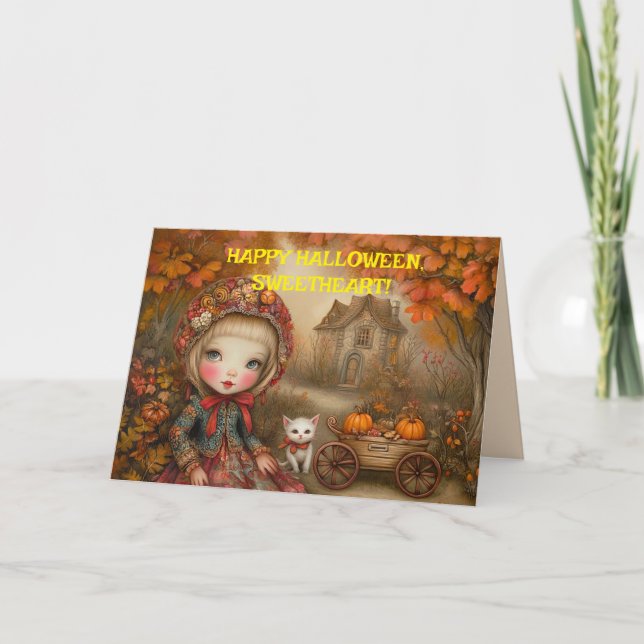 SWEET GIRL ENCHANTED HALLOWEEN CARD (Front)