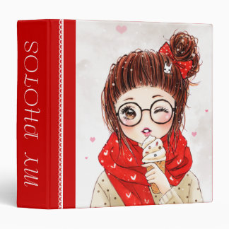 Sweet girl in red scarf - photo binders