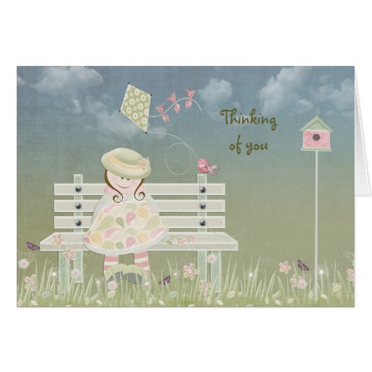 Sweet girl in springtime cards (Front Horizontal)