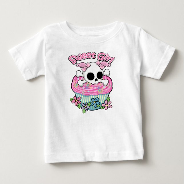 Sweet Girl Skull Baby T-Shirt (Front)
