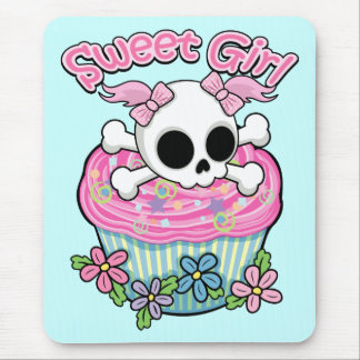 Sweet Girl Skull Mouse Pad