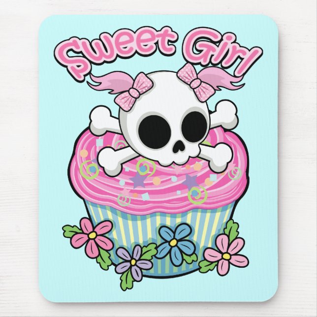 Sweet Girl Skull Mouse Pad (Front)