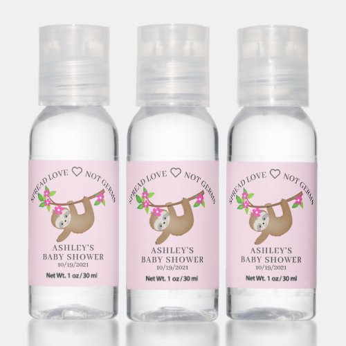 Sweet Girl Sloth Travel Bottle Set Hand Sanitizer