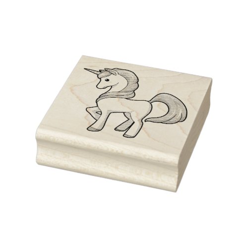 Sweet Girl Unicorn Premium Quality Rubber Stamp