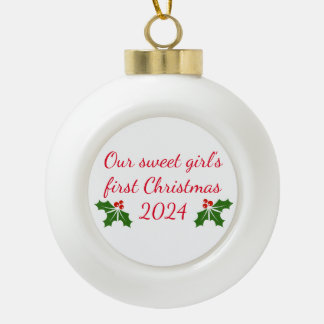 Sweet girl's Christmas Snowflake Framed Ornament