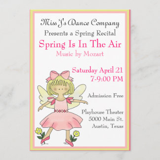 Sweet Girl's Dance Recital Invitation