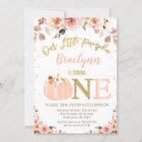 Sweet Girls Rustic Fall Pumpkin 1st Birthday