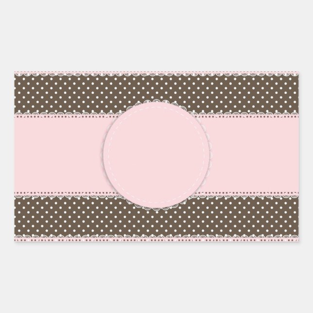 Sweet Girly Baby Pink Dot Rectangular Sticker (Front)