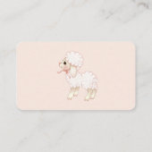 Sweet Girly Pink Lamb Baby Shower Diaper Raffle En Enclosure Card (Back)