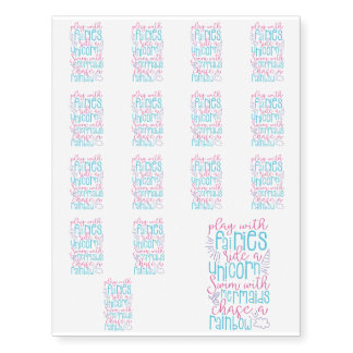 Sweet Girly Saying Temporary Tattoos