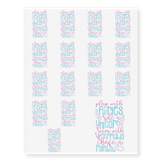 Sweet Girly Saying Temporary Tattoos (Front)