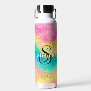Sweet Glamorous Rainbow Alcohol Ink Splash Water Bottle