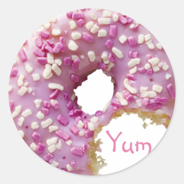 SWEET Glazed Donut Classic Round Sticker (Front)