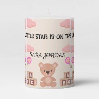 Sweet Glow Baby Shower Candle” Pillar Candle
