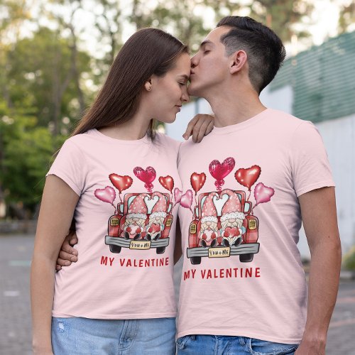 Sweet Gnome Couple in Truck My Valentine Unisex T_Shirt