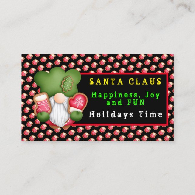 Sweet Gnome Customize Color and Text  Business Card (Front)