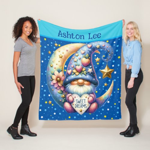 Sweet Gnome Sweet Dreams Fleece Blanket